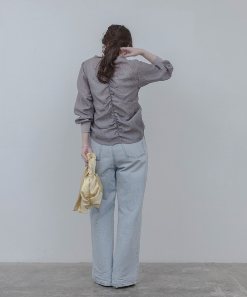 Eimee Law（エイミーロウ）の「ドロストシアーカーデ（カーディガン/ボレロ・レディース・グレー/オフホワイト/ブラック・FREE）」の17枚目の写真