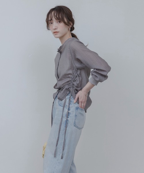 Eimee Law（エイミーロウ）の「ドロストシアーカーデ（カーディガン/ボレロ・レディース・グレー/オフホワイト/ブラック・FREE）」の19枚目の写真