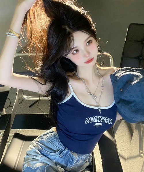 Ritzy(リッツィー)の「配色キャミソール(キャミソール・レディース・ブルー・M)」の18枚目の写真