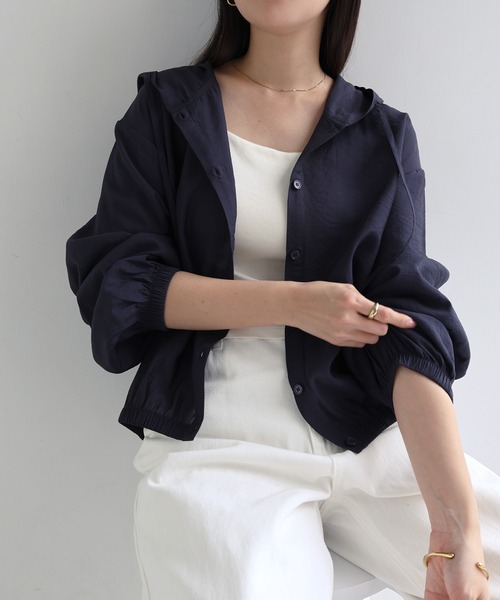 evernavy(エバーネイビー)の「フーディ長袖シアーシャツ(シャツ/ブラウス・レディース・オフホワイト/ネイビー・M)」の21枚目の写真