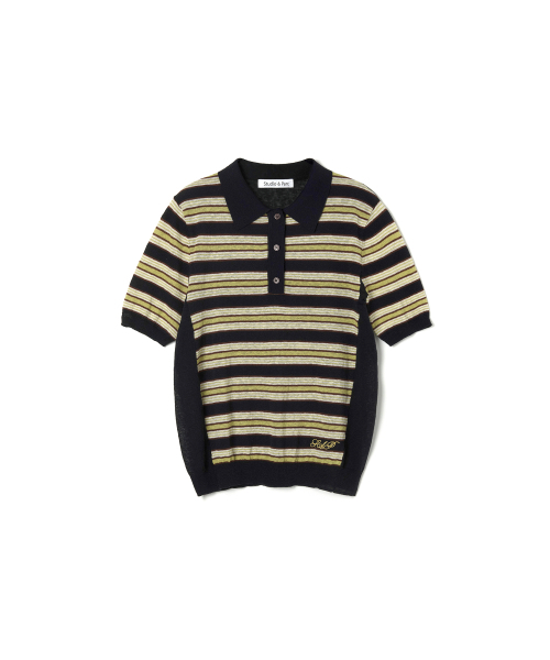STUDIO&PARC(スタジオアンドパルク)の「Striped Collar Short Sleeve Knit_Navy(ニット/セーター・レディース・ネイビー・FREE)」の6枚目の写真