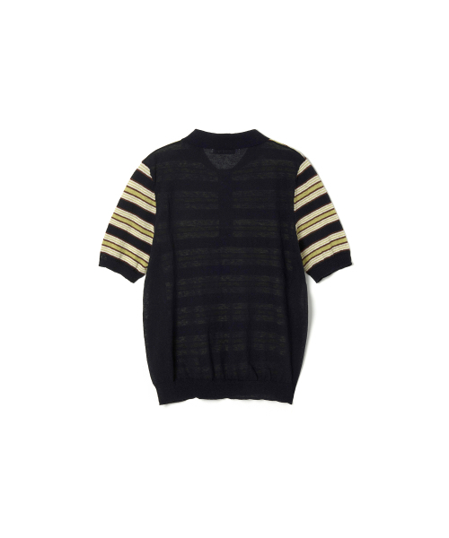 STUDIO&PARC(スタジオアンドパルク)の「Striped Collar Short Sleeve Knit_Navy(ニット/セーター・レディース・ネイビー・FREE)」の7枚目の写真