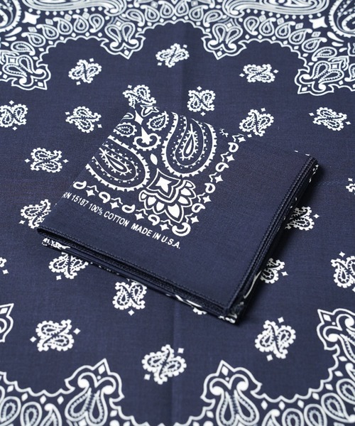 THE MILES（ザ マイルズ）の「"05"≪HAV-A-HANK≫Made in U.S.A ペイズリー柄 バンダナ（バンダナ/スカーフ・メンズ・ロイヤルブルー/ネイビー/チャコールグレー/グレー/オフホワイト/ミント/レッド/ピンク/オリーブ/カーキ/チョコ/ブラック×レッド/ブラック・ONE SIZE）」の10枚目の写真