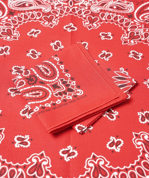 THE MILES（ザ マイルズ）の「"05"≪HAV-A-HANK≫Made in U.S.A ペイズリー柄 バンダナ（バンダナ/スカーフ・メンズ・ロイヤルブルー/ネイビー/チャコールグレー/グレー/オフホワイト/ミント/レッド/ピンク/オリーブ/カーキ/チョコ/ブラック×レッド/ブラック・ONE SIZE）」の13枚目の写真