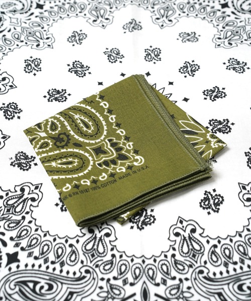 THE MILES（ザ マイルズ）の「"05"≪HAV-A-HANK≫Made in U.S.A ペイズリー柄 バンダナ（バンダナ/スカーフ・メンズ・ロイヤルブルー/ネイビー/チャコールグレー/グレー/オフホワイト/ミント/レッド/ピンク/オリーブ/カーキ/チョコ/ブラック×レッド/ブラック・ONE SIZE）」の7枚目の写真