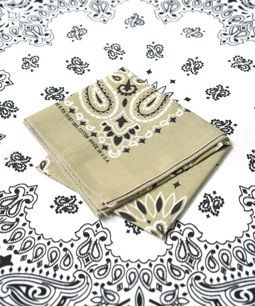 THE MILES（ザ マイルズ）の「"05"≪HAV-A-HANK≫Made in U.S.A ペイズリー柄 バンダナ（バンダナ/スカーフ・メンズ・ロイヤルブルー/ネイビー/チャコールグレー/グレー/オフホワイト/ミント/レッド/ピンク/オリーブ/カーキ/チョコ/ブラック×レッド/ブラック・ONE SIZE）」の8枚目の写真