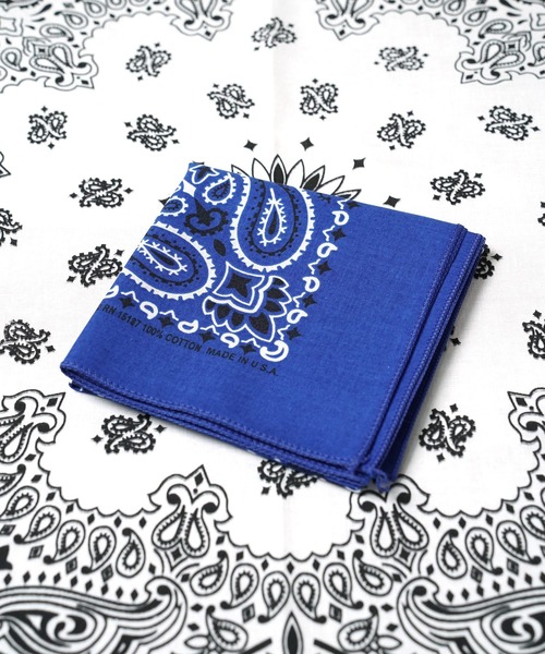 THE MILES（ザ マイルズ）の「"05"≪HAV-A-HANK≫Made in U.S.A ペイズリー柄 バンダナ（バンダナ/スカーフ・メンズ・ロイヤルブルー/ネイビー/チャコールグレー/グレー/オフホワイト/ミント/レッド/ピンク/オリーブ/カーキ/チョコ/ブラック×レッド/ブラック・ONE SIZE）」の11枚目の写真