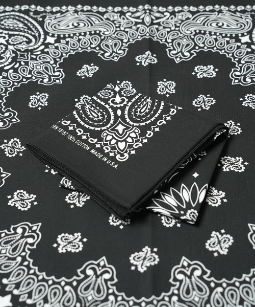 THE MILES（ザ マイルズ）の「"05"≪HAV-A-HANK≫Made in U.S.A ペイズリー柄 バンダナ（バンダナ/スカーフ・メンズ・ロイヤルブルー/ネイビー/チャコールグレー/グレー/オフホワイト/ミント/レッド/ピンク/オリーブ/カーキ/チョコ/ブラック×レッド/ブラック・ONE SIZE）」の2枚目の写真