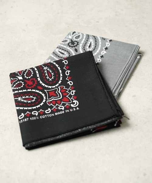 THE MILES（ザ マイルズ）の「"05"≪HAV-A-HANK≫Made in U.S.A ペイズリー柄 バンダナ（バンダナ/スカーフ・メンズ・ロイヤルブルー/ネイビー/チャコールグレー/グレー/オフホワイト/ミント/レッド/ピンク/オリーブ/カーキ/チョコ/ブラック×レッド/ブラック・ONE SIZE）」の16枚目の写真