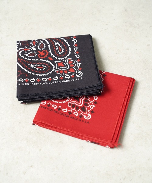 THE MILES（ザ マイルズ）の「"05"≪HAV-A-HANK≫Made in U.S.A ペイズリー柄 バンダナ（バンダナ/スカーフ・メンズ・ロイヤルブルー/ネイビー/チャコールグレー/グレー/オフホワイト/ミント/レッド/ピンク/オリーブ/カーキ/チョコ/ブラック×レッド/ブラック・ONE SIZE）」の17枚目の写真