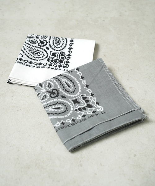 THE MILES（ザ マイルズ）の「"05"≪HAV-A-HANK≫Made in U.S.A ペイズリー柄 バンダナ（バンダナ/スカーフ・メンズ・ロイヤルブルー/ネイビー/チャコールグレー/グレー/オフホワイト/ミント/レッド/ピンク/オリーブ/カーキ/チョコ/ブラック×レッド/ブラック・ONE SIZE）」の18枚目の写真