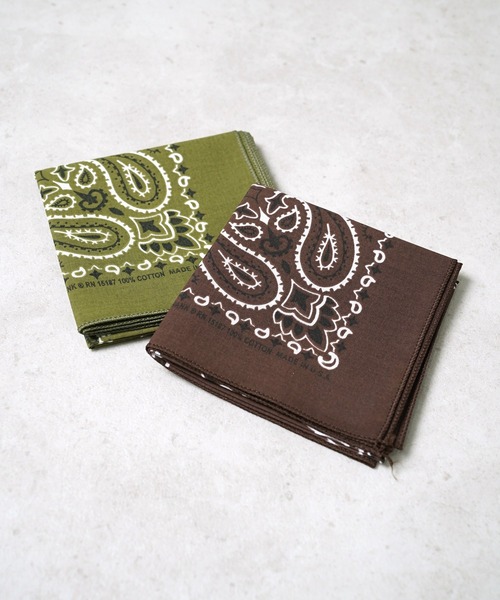 THE MILES（ザ マイルズ）の「"05"≪HAV-A-HANK≫Made in U.S.A ペイズリー柄 バンダナ（バンダナ/スカーフ・メンズ・ロイヤルブルー/ネイビー/チャコールグレー/グレー/オフホワイト/ミント/レッド/ピンク/オリーブ/カーキ/チョコ/ブラック×レッド/ブラック・ONE SIZE）」の19枚目の写真