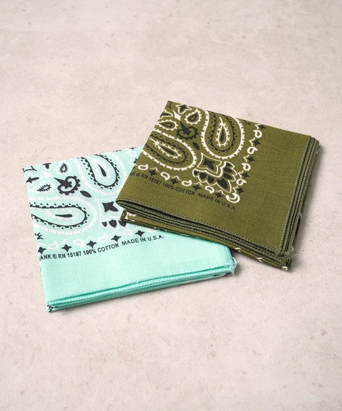 THE MILES（ザ マイルズ）の「"05"≪HAV-A-HANK≫Made in U.S.A ペイズリー柄 バンダナ（バンダナ/スカーフ・メンズ・ロイヤルブルー/ネイビー/チャコールグレー/グレー/オフホワイト/ミント/レッド/ピンク/オリーブ/カーキ/チョコ/ブラック×レッド/ブラック・ONE SIZE）」の20枚目の写真