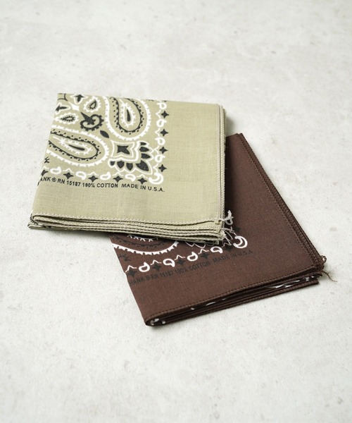 THE MILES（ザ マイルズ）の「"05"≪HAV-A-HANK≫Made in U.S.A ペイズリー柄 バンダナ（バンダナ/スカーフ・メンズ・ロイヤルブルー/ネイビー/チャコールグレー/グレー/オフホワイト/ミント/レッド/ピンク/オリーブ/カーキ/チョコ/ブラック×レッド/ブラック・ONE SIZE）」の21枚目の写真