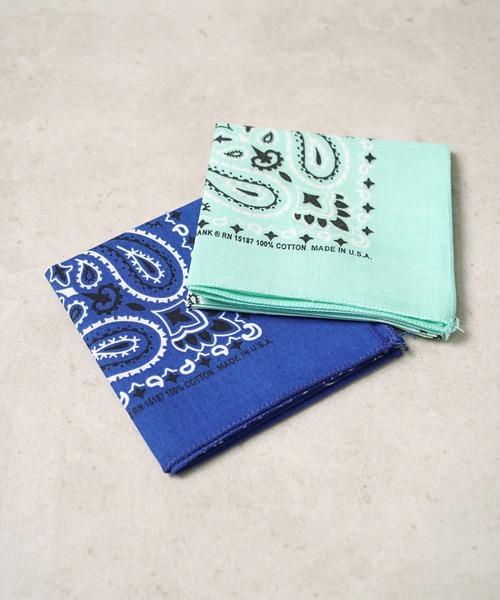 THE MILES（ザ マイルズ）の「"05"≪HAV-A-HANK≫Made in U.S.A ペイズリー柄 バンダナ（バンダナ/スカーフ・メンズ・ロイヤルブルー/ネイビー/チャコールグレー/グレー/オフホワイト/ミント/レッド/ピンク/オリーブ/カーキ/チョコ/ブラック×レッド/ブラック・ONE SIZE）」の22枚目の写真