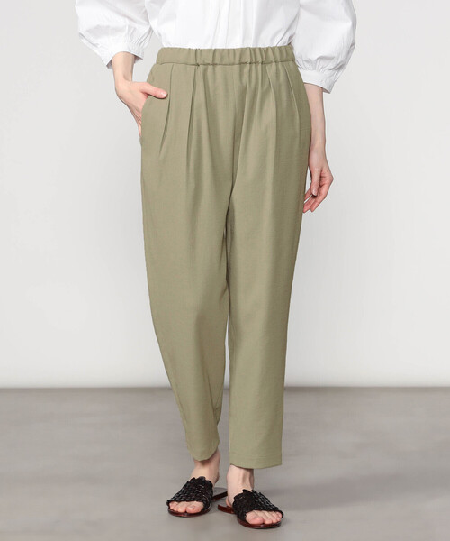 Morris & Sons（モリスアンドサンズ）の「MORRIS & SONS | タックイージーパンツ WOMEN（スラックス・レディース・ダークグレー/アイボリー/カーキ・1/0）」の3枚目の写真