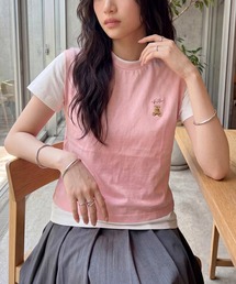 【POLO BCS】レイヤード ワンポイントベアTee ドッキングベスト&ポロTシャツ　POLOロゴ　サッカー観戦