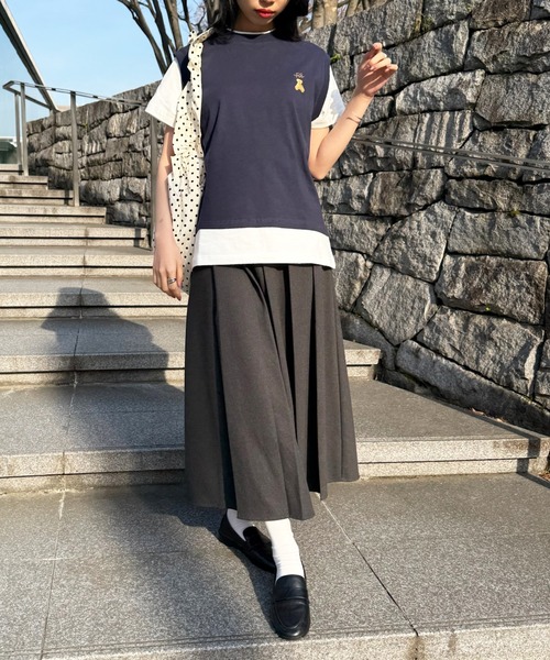 POLO BCS(ポロ ビーシーエス)の「【POLO BCS】レイヤード ワンポイントベアTee ドッキングベスト&ポロTシャツ POLOロゴ サッカー観戦(Tシャツ/カットソー・レディース・ホワイト/ダークブラウン/ピンク/グリーン/ネイビー/ブラック・S/M/L)」の9枚目の写真