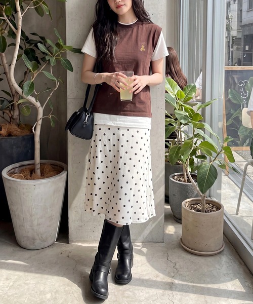 POLO BCS(ポロ ビーシーエス)の「【POLO BCS】レイヤード ワンポイントベアTee ドッキングベスト&ポロTシャツ POLOロゴ サッカー観戦(Tシャツ/カットソー・レディース・ホワイト/ダークブラウン/ピンク/グリーン/ネイビー/ブラック・S/M/L)」の16枚目の写真