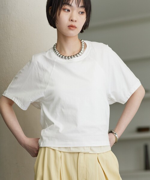 GALLEST(ギャレスト)の「ラグランフォルムカットソー(Tシャツ/カットソー・レディース・ベージュ/ブラック/ホワイト/イエロー系その他・38)」の15枚目の写真