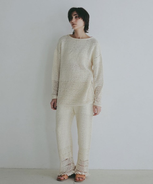 ETRE TOKYO(エトレトウキョウ)の「クロシェニットパンツ(その他パンツ・レディース・アイボリー/ブラック・S/M)」の19枚目の写真