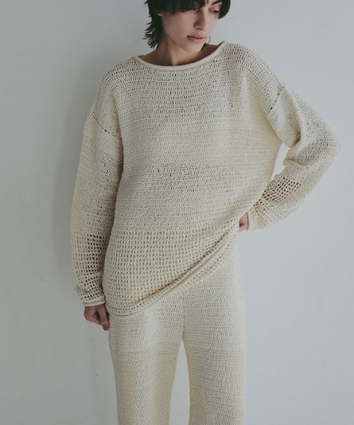 ETRE TOKYO(エトレトウキョウ)の「クロシェニットパンツ(その他パンツ・レディース・アイボリー/ブラック・S/M)」の18枚目の写真