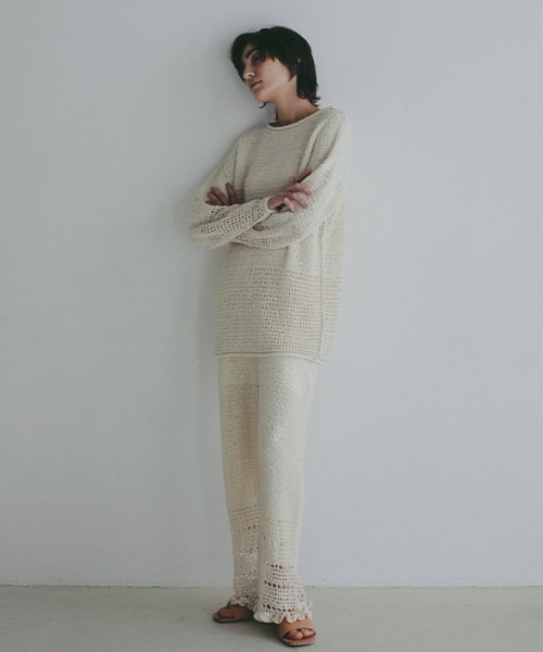 ETRE TOKYO(エトレトウキョウ)の「クロシェニットパンツ(その他パンツ・レディース・アイボリー/ブラック・S/M)」の17枚目の写真