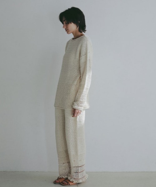 ETRE TOKYO(エトレトウキョウ)の「クロシェニットパンツ(その他パンツ・レディース・アイボリー/ブラック・S/M)」の16枚目の写真