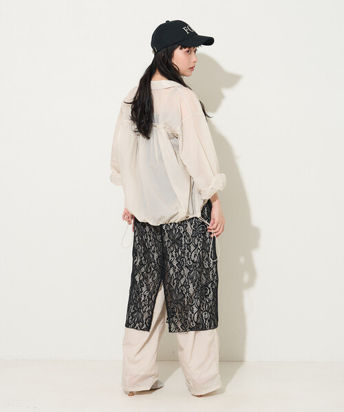 FREAK'S STORE(フリークスストア)の「【セットアイテム】レース スカート パンツセット(スカート・レディース・ブラック/ナチュラル・フリ-)」の5枚目の写真