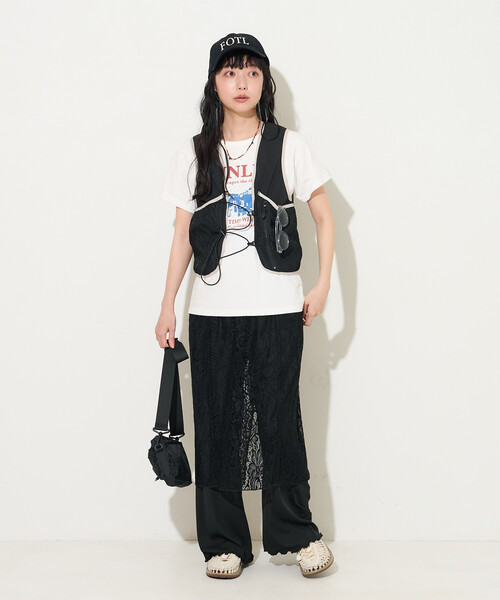 FREAK'S STORE(フリークスストア)の「【セットアイテム】レース スカート パンツセット(スカート・レディース・ブラック/ナチュラル・フリ-)」の11枚目の写真