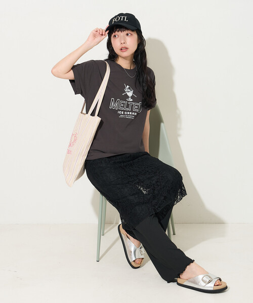 FREAK'S STORE(フリークスストア)の「【セットアイテム】レース スカート パンツセット(スカート・レディース・ブラック/ナチュラル・フリ-)」の15枚目の写真