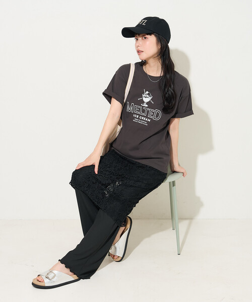 FREAK'S STORE(フリークスストア)の「【セットアイテム】レース スカート パンツセット(スカート・レディース・ブラック/ナチュラル・フリ-)」の16枚目の写真
