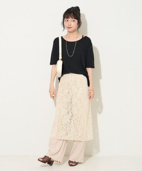 FREAK'S STORE(フリークスストア)の「【セットアイテム】レース スカート パンツセット(スカート・レディース・ブラック/ナチュラル・フリ-)」の21枚目の写真