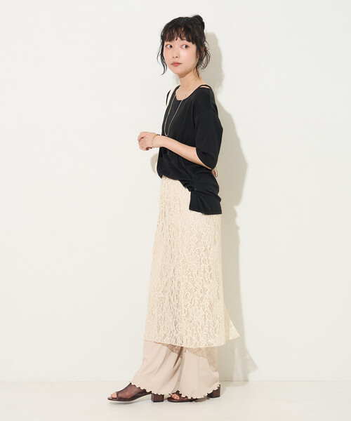 FREAK'S STORE(フリークスストア)の「【セットアイテム】レース スカート パンツセット(スカート・レディース・ブラック/ナチュラル・フリ-)」の22枚目の写真