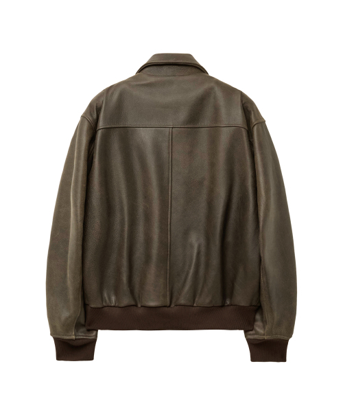 SPERONE（スペロネ）の「[リアルレザー] カウハイド A-2 クラシック ダブルポケット ブルゾン (ブラウン)（ライダースジャケット・メンズ・その他・1/2/3）」の5枚目の写真