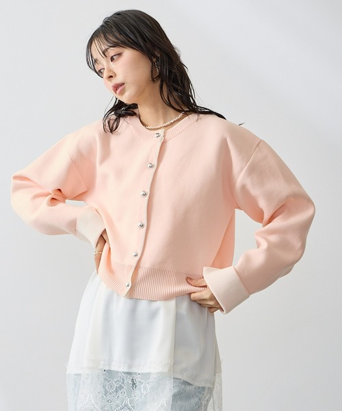 Anclear oui(アンクリアウィ)の「スポンディッシュバイカラーカーディガン(カーディガン/ボレロ・レディース・Yellow/サックスブルー系/PINK/Navy・F)」の22枚目の写真