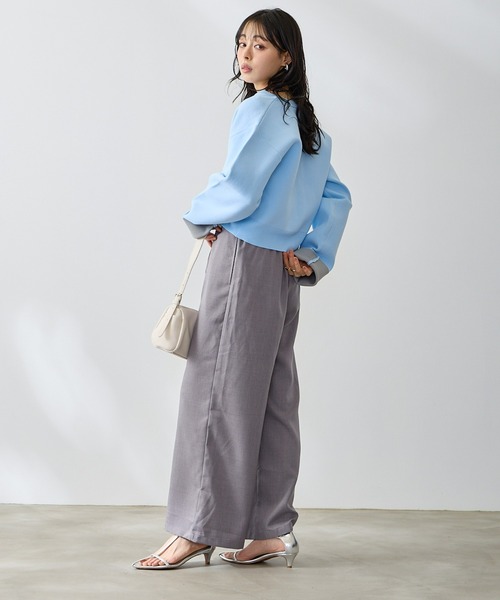 Anclear oui(アンクリアウィ)の「スポンディッシュバイカラーカーディガン(カーディガン/ボレロ・レディース・Yellow/サックスブルー系/PINK/Navy・F)」の12枚目の写真