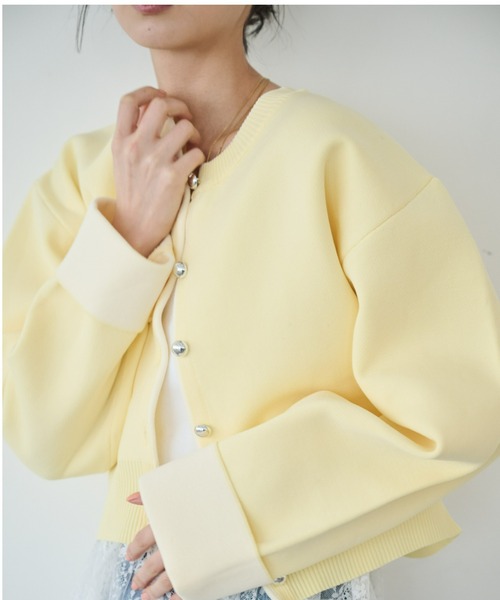 Anclear oui(アンクリアウィ)の「スポンディッシュバイカラーカーディガン(カーディガン/ボレロ・レディース・Yellow/サックスブルー系/PINK/Navy・F)」の13枚目の写真
