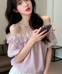 バルーンスリーブ オフショルブラウス
