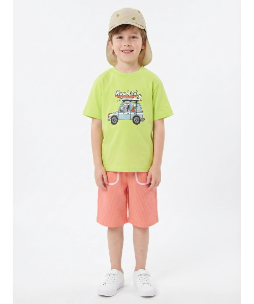 HAKKA KIDS(ハッカキッズ)の「ポリエステルサッカー4.5分丈ストレートパンツ(その他パンツ・キッズ・カーキ/オレンジ・110cm/130cm/100cm/120cm)」の5枚目の写真