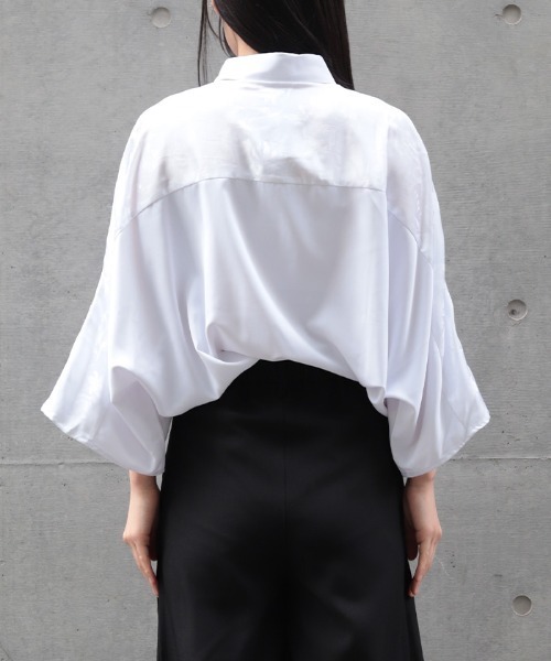 REZEN（リゼン）の「菖蒲刺繍半袖シャツ（シャツ/ブラウス・メンズ・ピンク/ライトグレー/レッドパープル・MEDIUM/LARGE）」の6枚目の写真