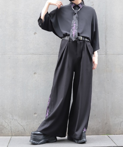 REZEN（リゼン）の「菖蒲刺繍半袖シャツ（シャツ/ブラウス・メンズ・ピンク/ライトグレー/レッドパープル・MEDIUM/LARGE）」の15枚目の写真