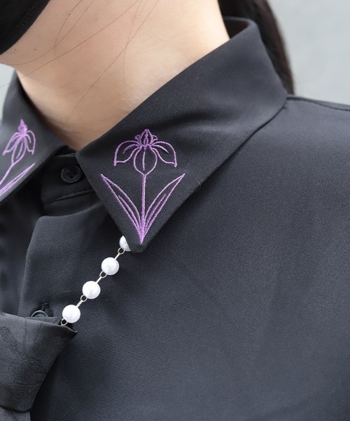 REZEN（リゼン）の「菖蒲刺繍半袖シャツ（シャツ/ブラウス・メンズ・ピンク/ライトグレー/レッドパープル・MEDIUM/LARGE）」の17枚目の写真