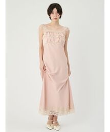 レーストリムサテンワンピース