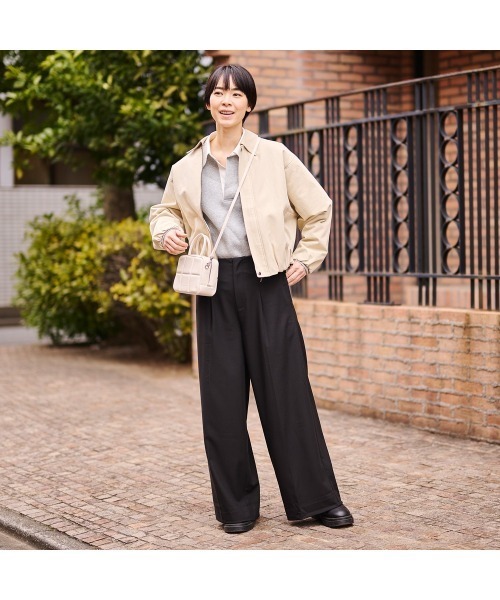 COMMON＋HAUS（コモンハウス）の「バルーンフォルム　クロップドブルゾン（ブルゾン・レディース・ブラック/ベージュ/ブラウン・FREE）」の9枚目の写真
