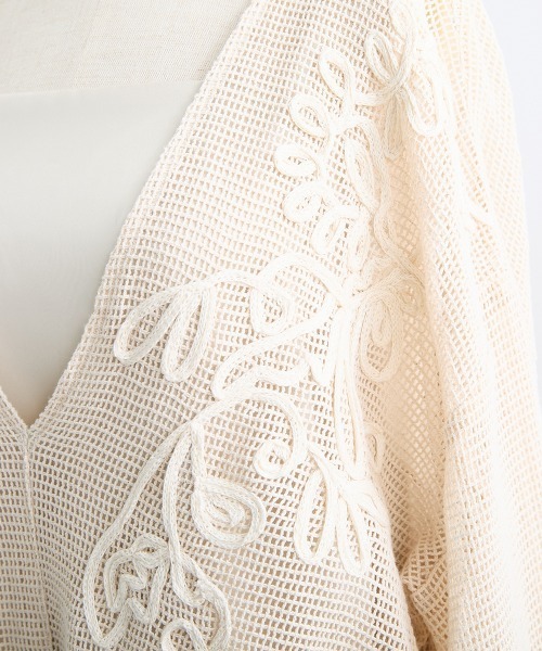 Callarus（カラルス）の「【セットアップ】刺繍デザインメッシュブラウス＋キャミワンピースアンサンブル［Callarus］（ワンピース・レディース・アイボリー系/ブラック系・LL/L/M/S）」の17枚目の写真