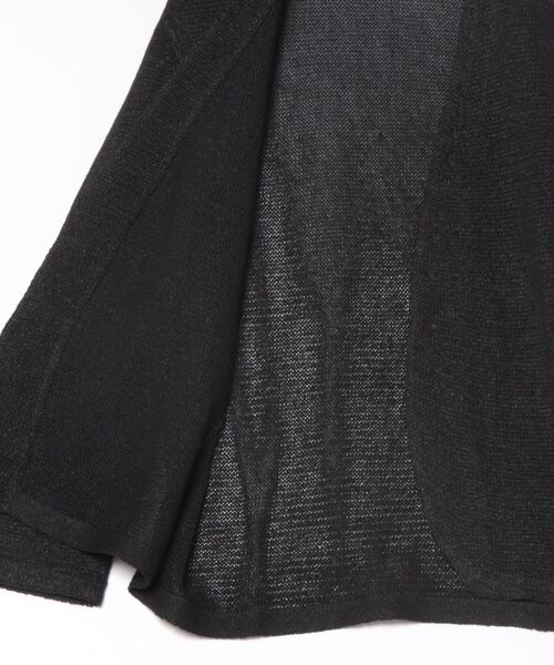 ADAM ET ROPE'（アダムエロペ）の「PURLA  Washi/Ry  S/S Knit Jacket（ノーカラージャケット・メンズ・ブラック・2）」の2枚目の写真