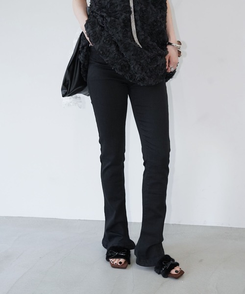 chuclla(チュクラ)の「スキニーストレッチフレアパンツ chw26s256(その他パンツ・レディース・ブラック・L/M/S)」の3枚目の写真