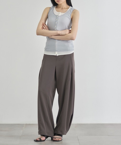CITY TOKYO（シティトウキョウ）の「【CITY TOKYO/シティートウキョウ】Layered Tank Tops/レイヤードタンクトップ（タンクトップ・レディース・ライトグリーン/ブラック/ブルー・FREE）」の22枚目の写真