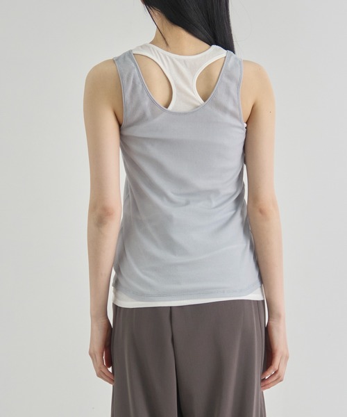 CITY TOKYO（シティトウキョウ）の「【CITY TOKYO/シティートウキョウ】Layered Tank Tops/レイヤードタンクトップ（タンクトップ・レディース・ライトグリーン/ブラック/ブルー・FREE）」の14枚目の写真